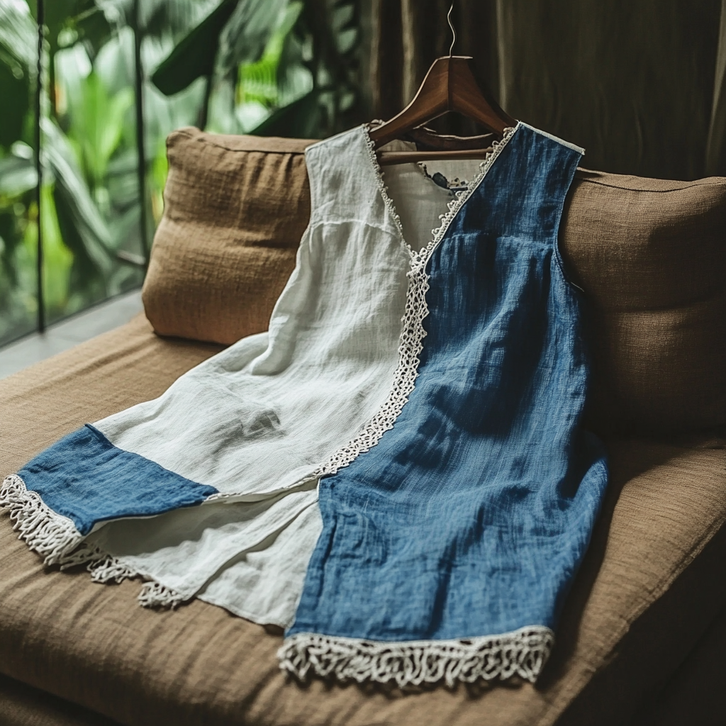  Boho Chic Tie-Dye Vest with Lace Trim for Women