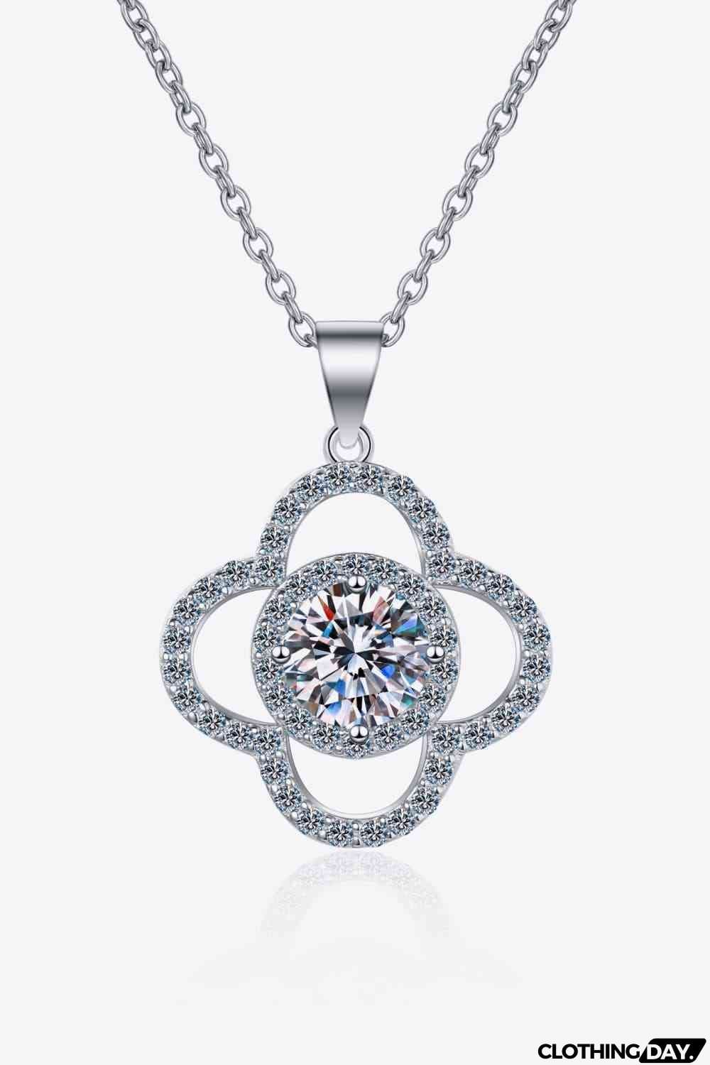 1 Carat Moissanite 925 Sterling Silver Necklace