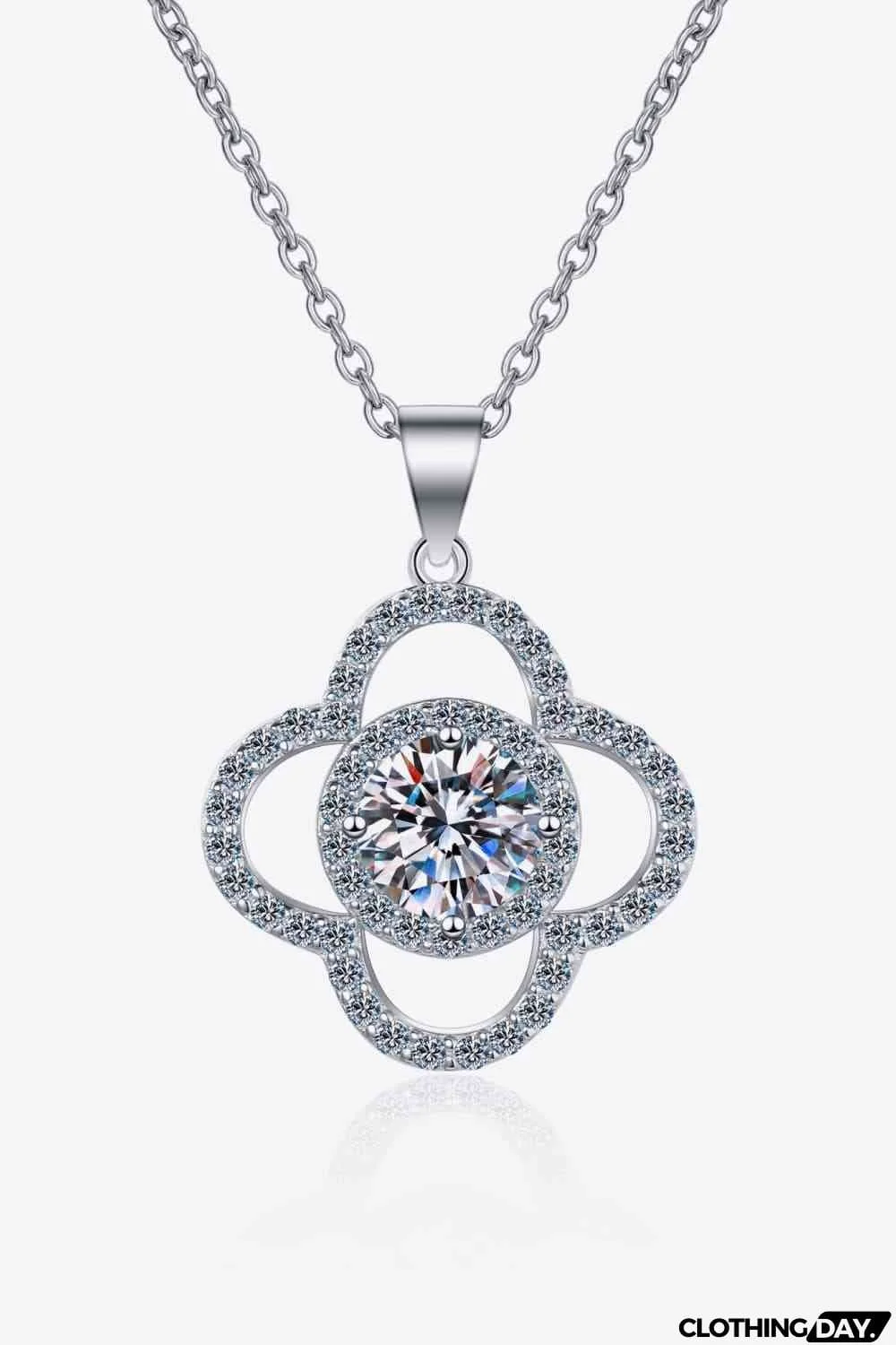 1 Carat Moissanite 925 Sterling Silver Necklace