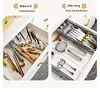 Small cutlery compact, drawer cutlery holder, kitchen drawer silverware organizer, spoon, fork and knife divider short