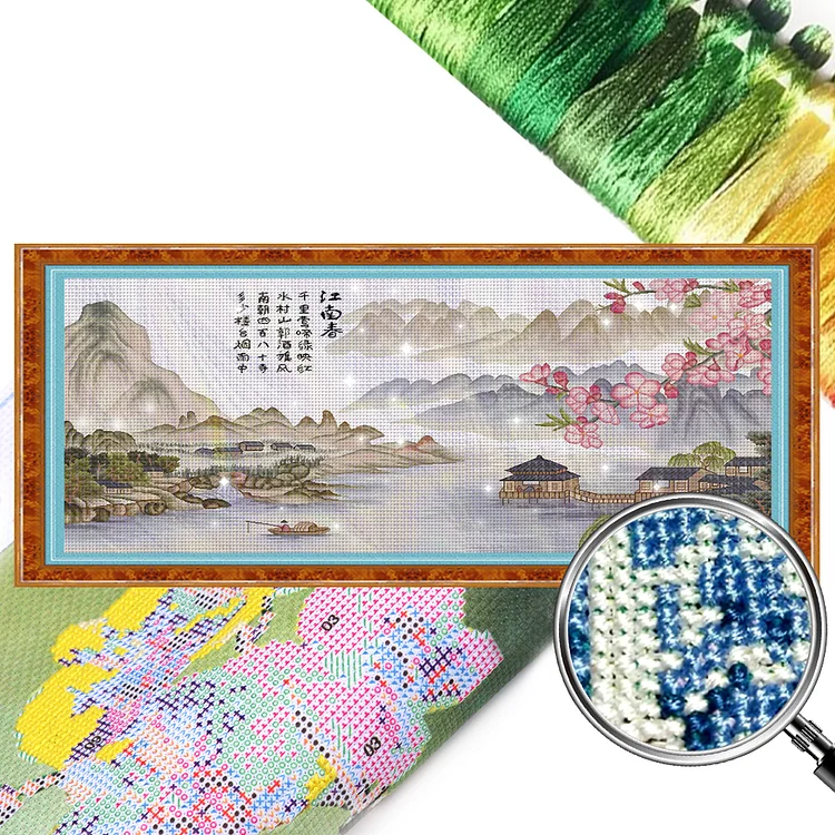 【Mona Lisa】Spring Of South Yangtze Liver 195*84cm 11CT Stamped Cross Stitch gbfke