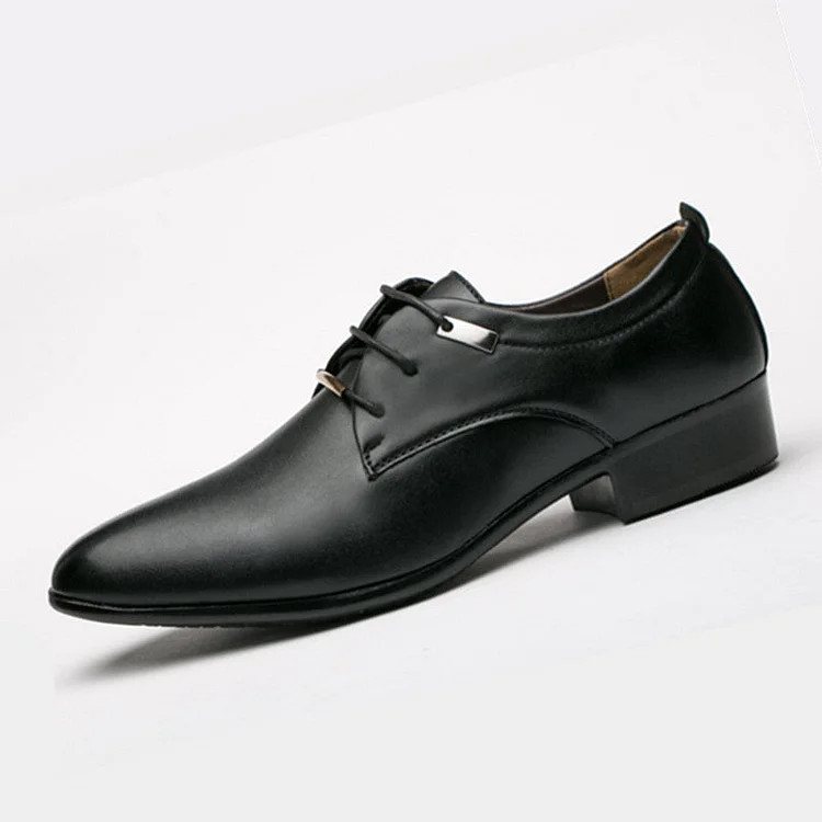 Men's Shoes British Retro Pointed Bright Skin Business Shoes