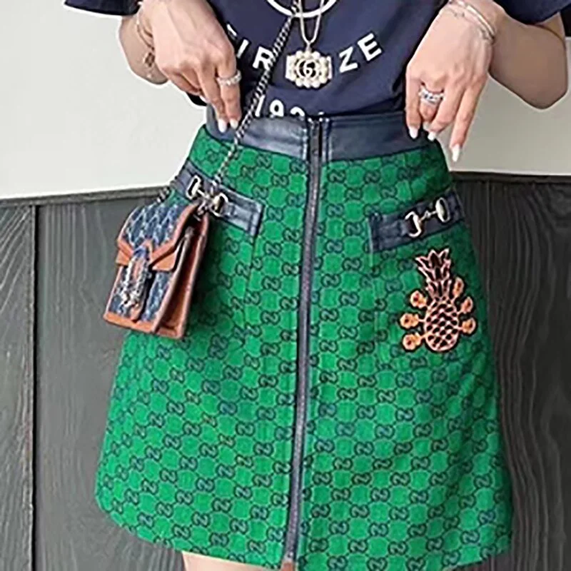 Women Brand Skirt 2023 Summer New Pleated Skirt Fashion Design Slim Straight A-line Bag Hip Skirt High-quality  Miniskirt