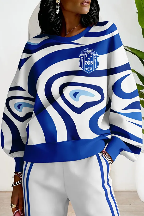 Zeta Phi Beta Sorority Abstract Pattern Sweatshirt