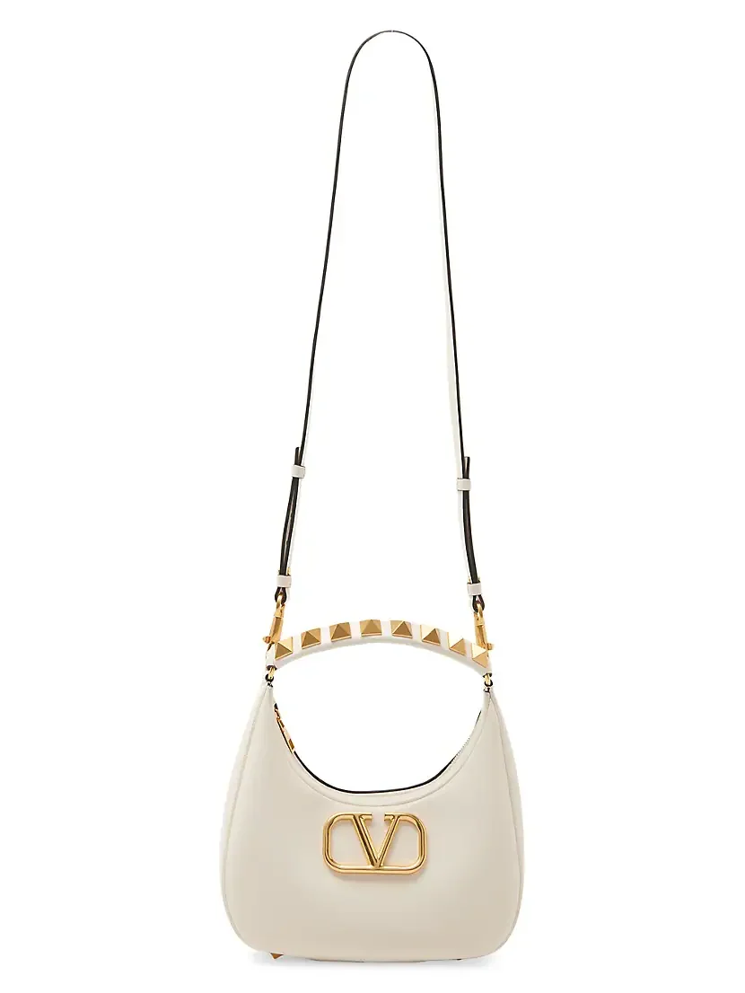 Valentino Garavani Stud Sign Leather Hobo Bag