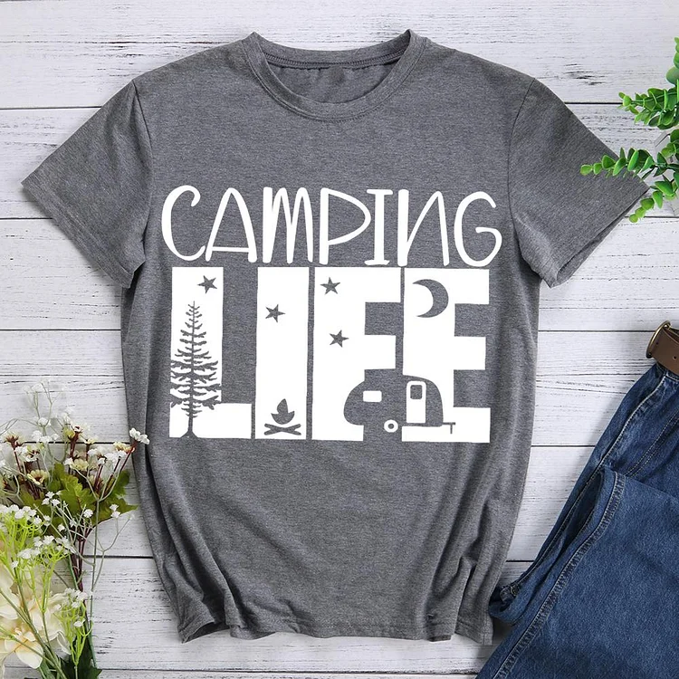 AL™  Camping Life Hiking T-shirt Tee -02185-Annaletters