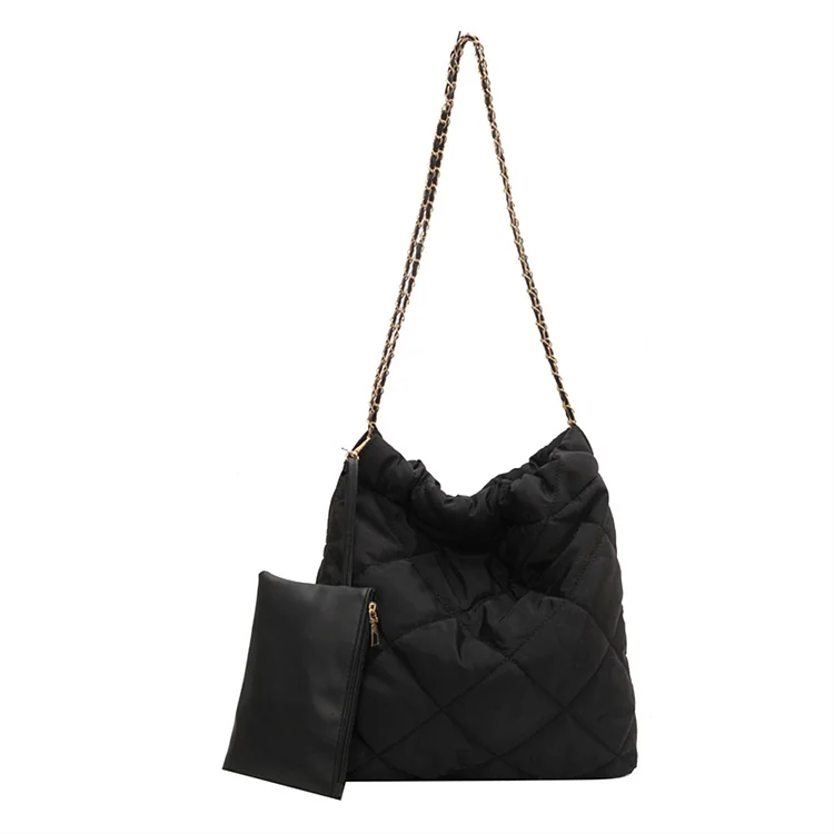 Women Clutch Bag Fashionalbe Nylon Simple Female Commuter Handbag (Black)