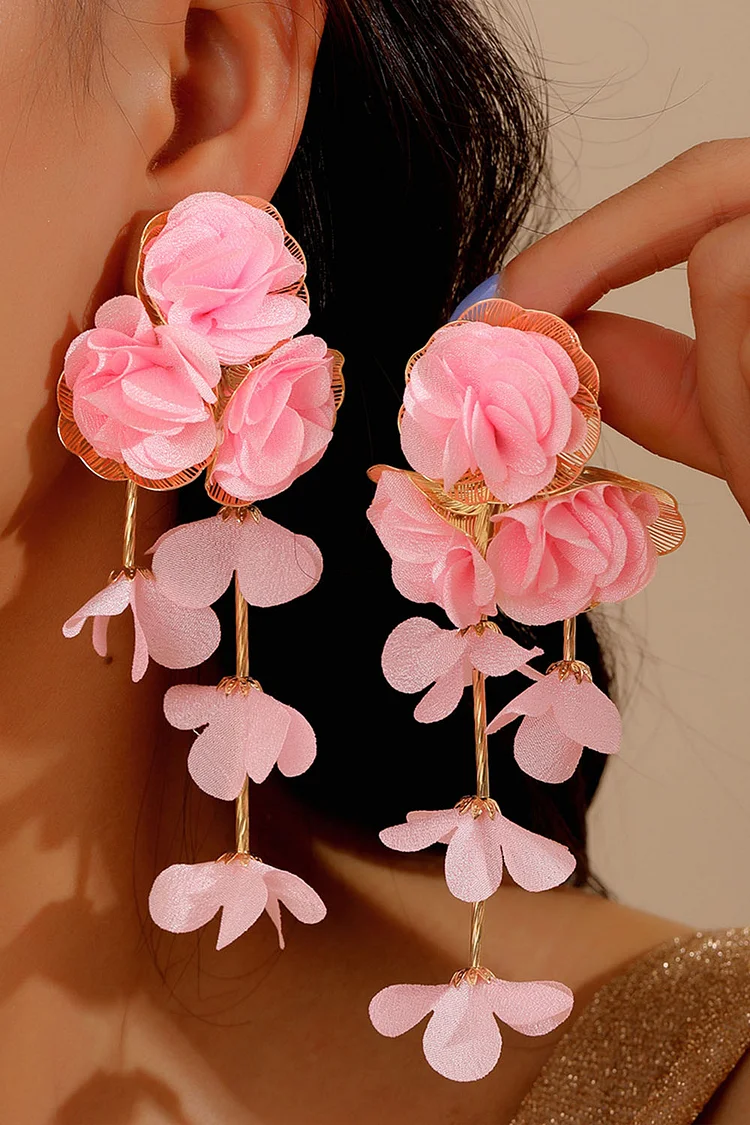 Vacation Flower Petal Dangle Earrings 2024 - Xpluswear