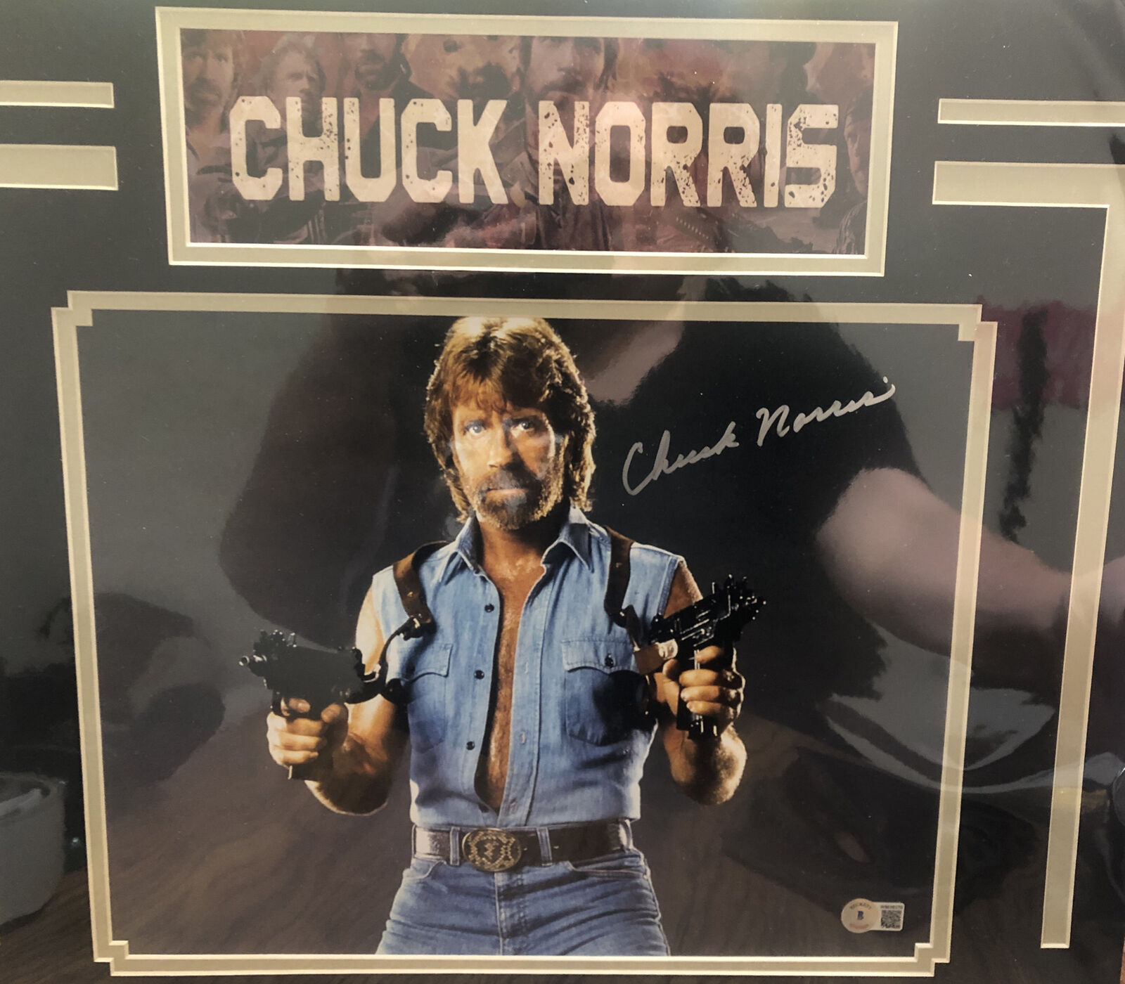 Chuck Norris Signed 11x14 Matted Photo Poster painting Autograph Collage Beckett Authenticated