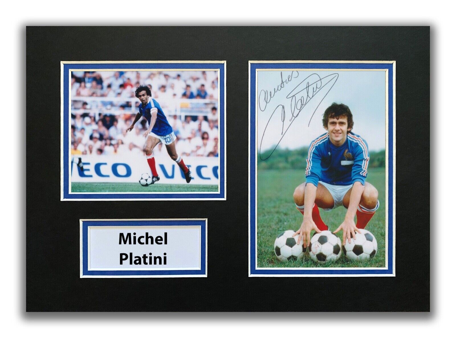 MICHEL PLATINI HAND SIGNED A4 MOUNTED Photo Poster painting DISPLAY - FRANCE AUTOGRAPH 1
