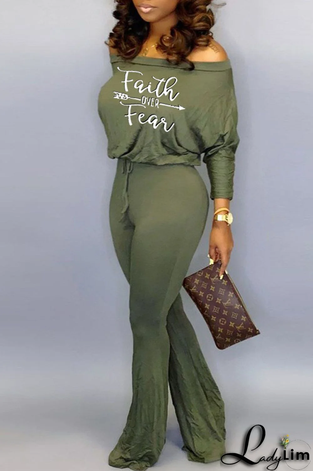 Black Casual Print Split Joint Oblique Collar Straight Jumpsuits