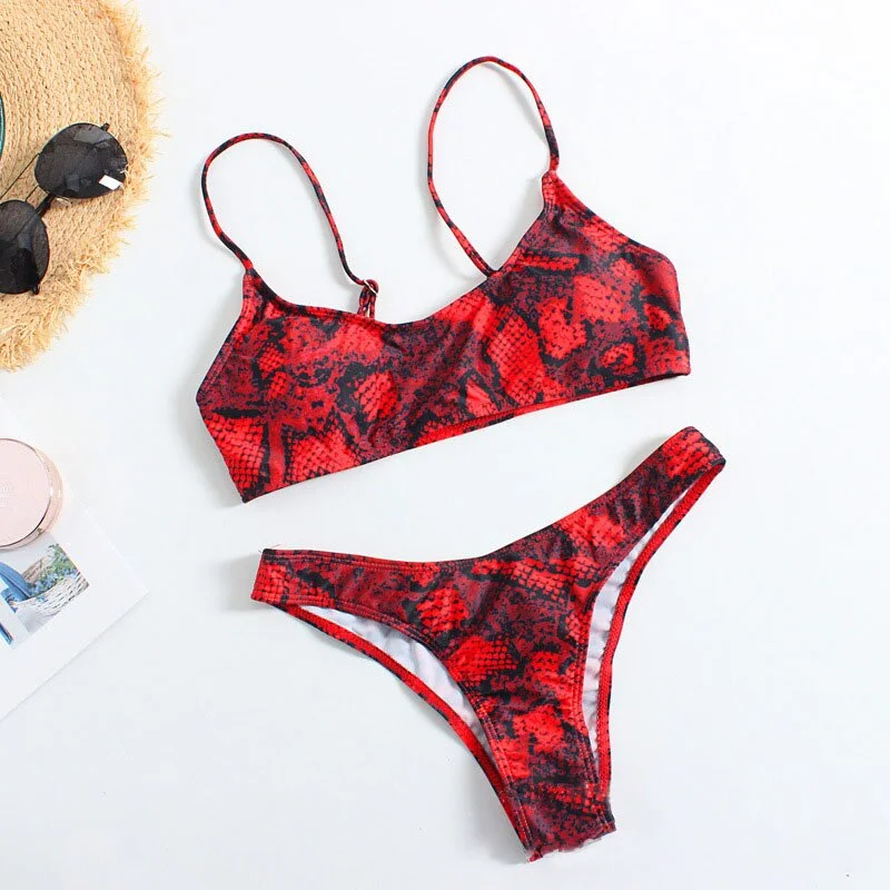 Sexy Bandeau Bikini Set women push up swimwear female leopard Tong swimsuit Brazilian Bikinis 2019 new summer Bathing suit S-XL