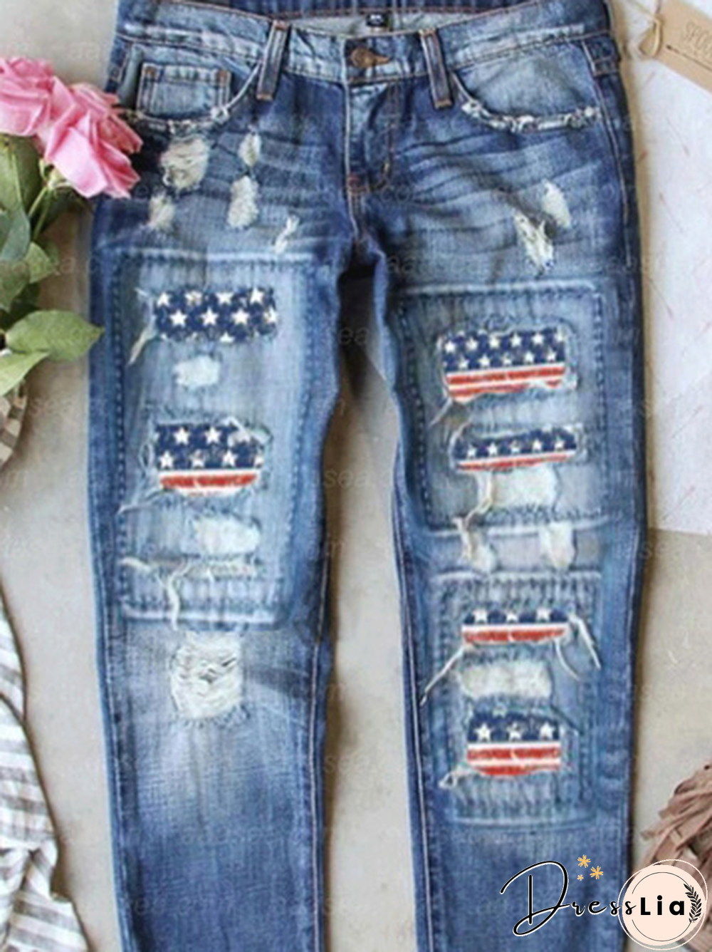 Flag Pockets Regular Fit Jeans