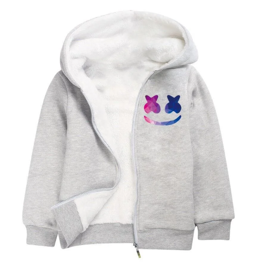 Buzzdaisy Fired Dj Marshmello Print Girls Boys Fleece Lined Cotton Hoodie