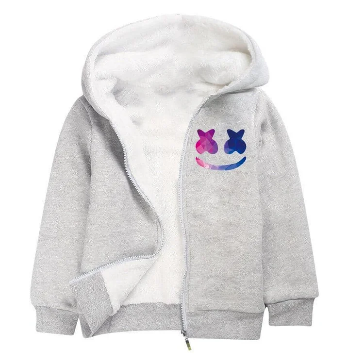 Mayoulove Fired Dj Marshmello Print Girls Boys Fleece Lined Cotton Hoodie-Mayoulove