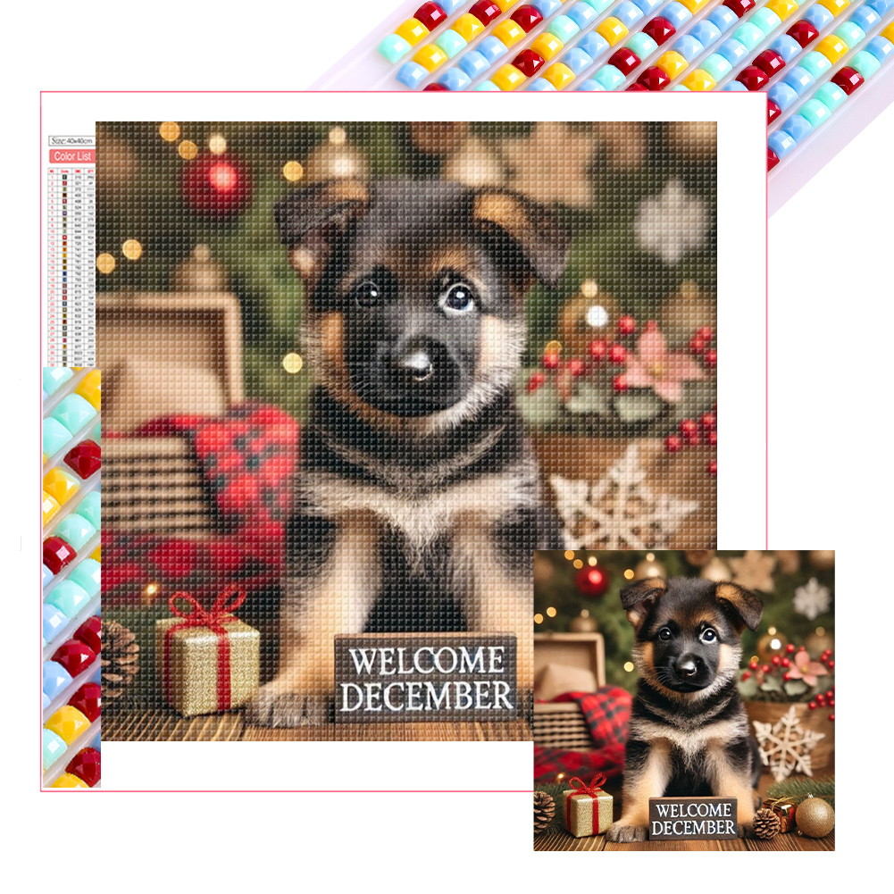 Cute Animal December 40*40cm(picture) full square drill diamond painting