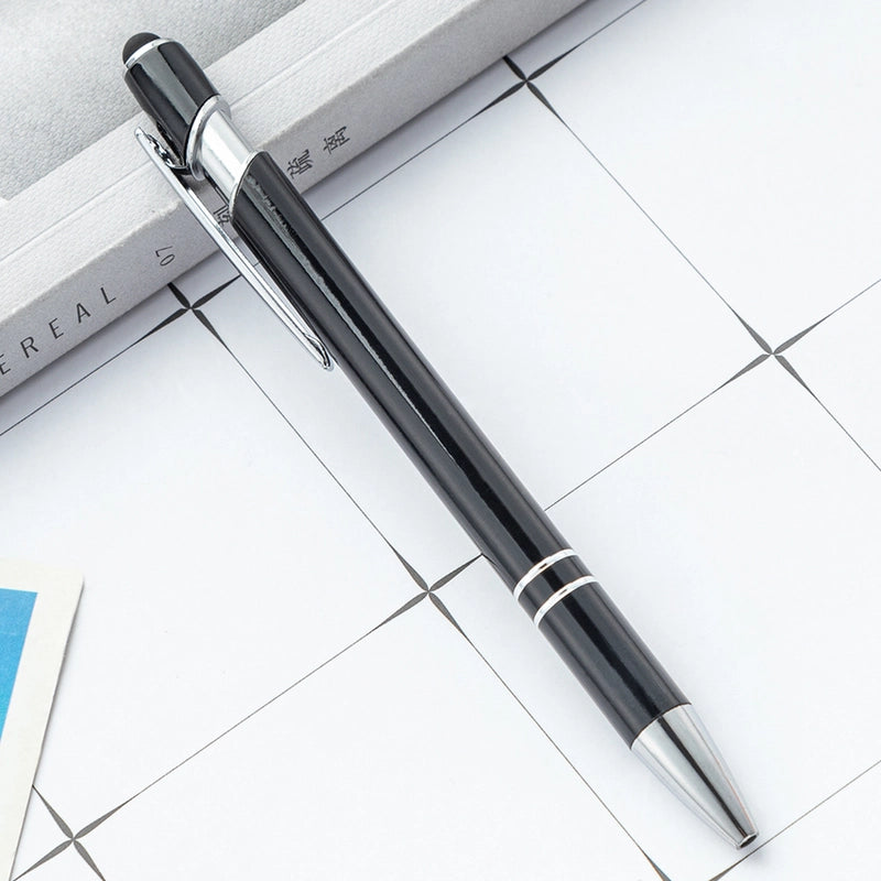 Factory Metal Pressing Pen Meji Capacitor Ballpoint Pen Aluminum Rod Spray Glue Gift Pen Touchscreen Stylus Printing Logo