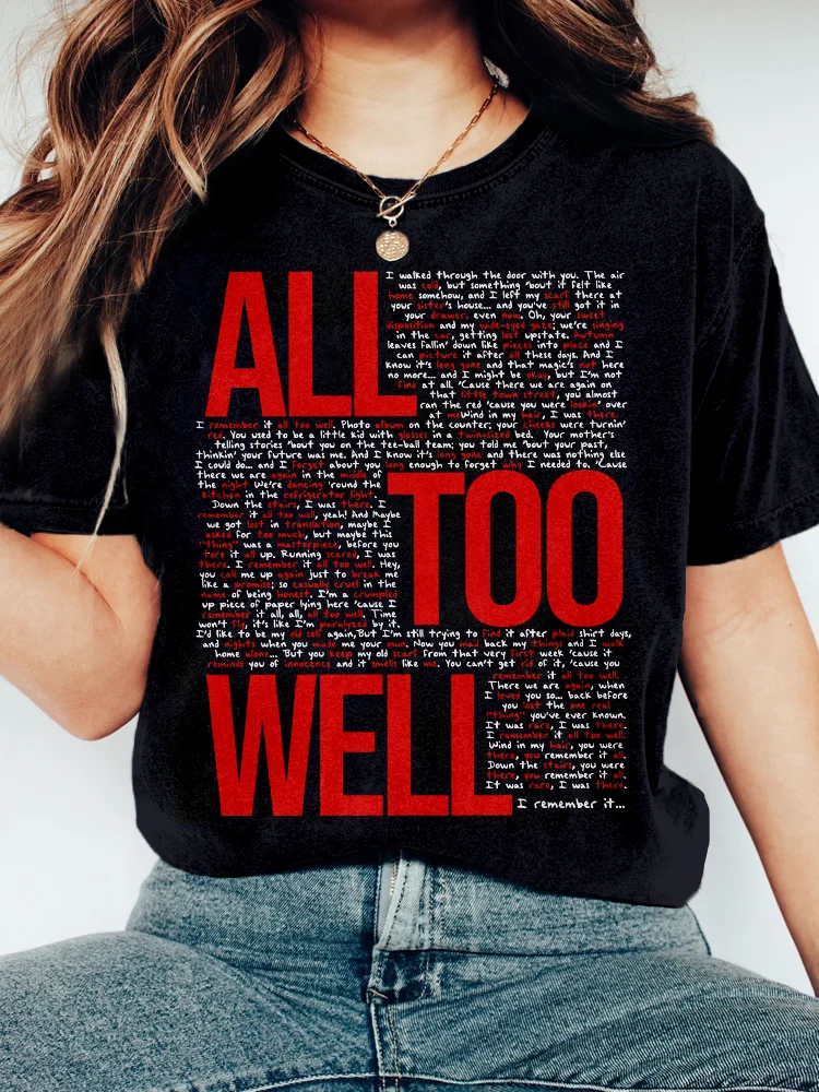 TS All Too Well Inspired Vintage Washed T Shirt