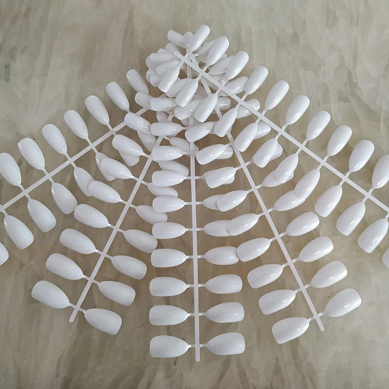 18 Colors Full Cover Stiletto Fake Nails Short Sharp Pointed False Nail Art Tips Acrylic Almond Nails Press On Nail Art Designs-Nail Inspo