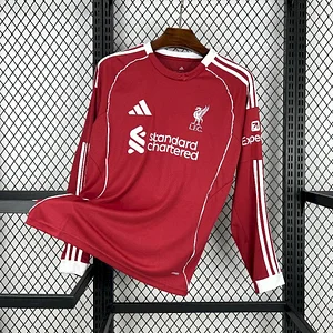 2025-2026 Long Sleeve Liverpool FC Home Football Shirt 1:1 Thai Quality