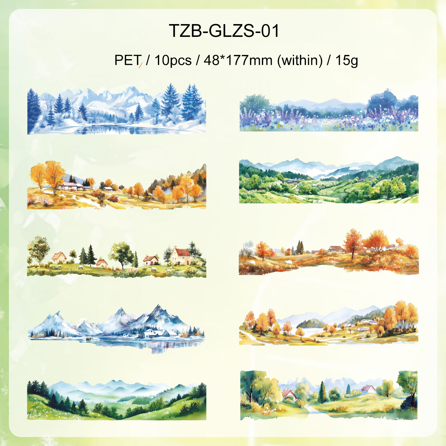PET Sticker - The Thought of Lin Series Vintage House Flower Tree Landscape 