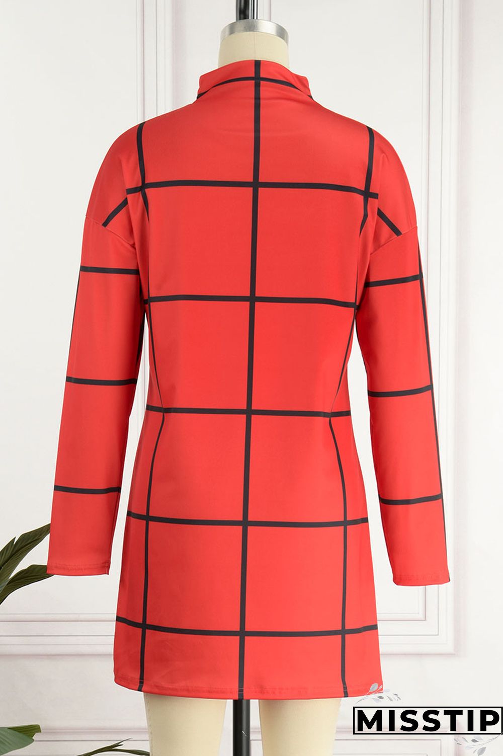 Cream White Casual Print Patchwork Half A Turtleneck Straight Dresses