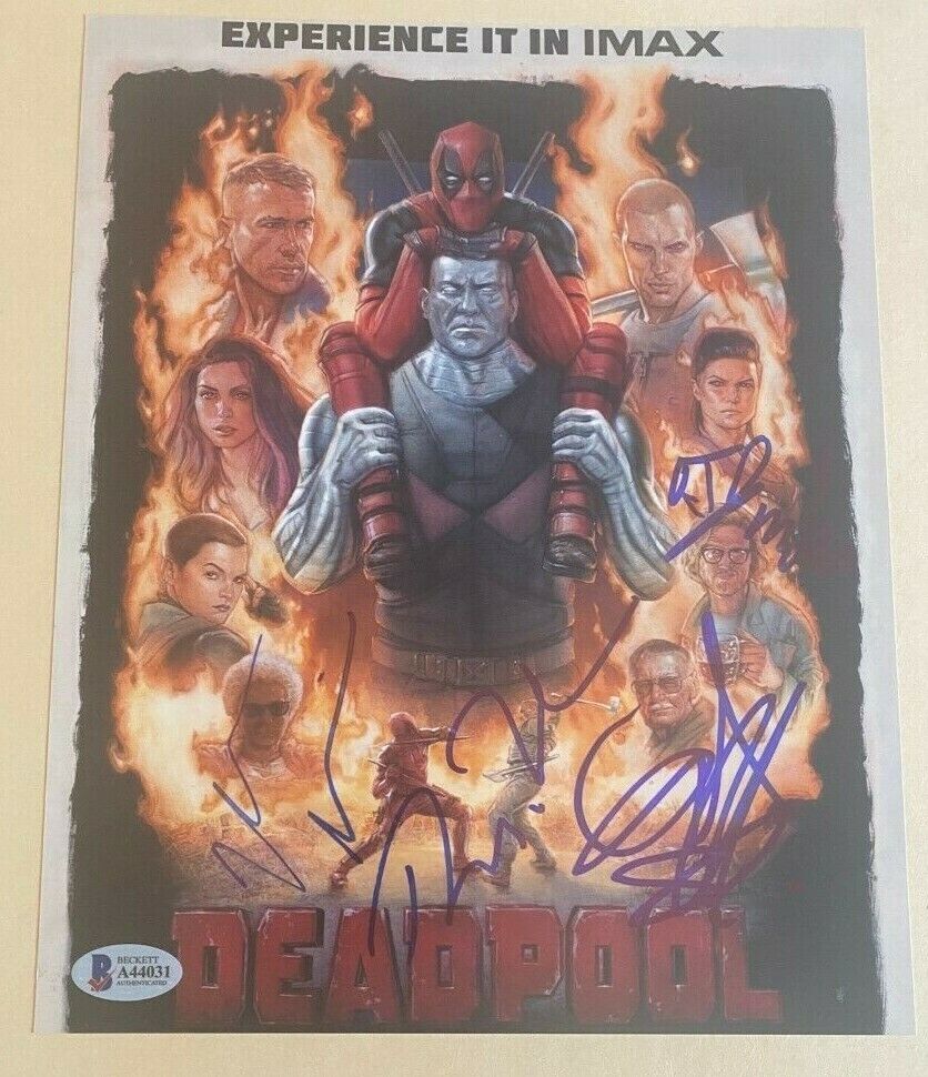 Deadpool signed autographed 8x10 Poster Photo Poster painting Cast Signed Ryan Reynolds X 4 COA