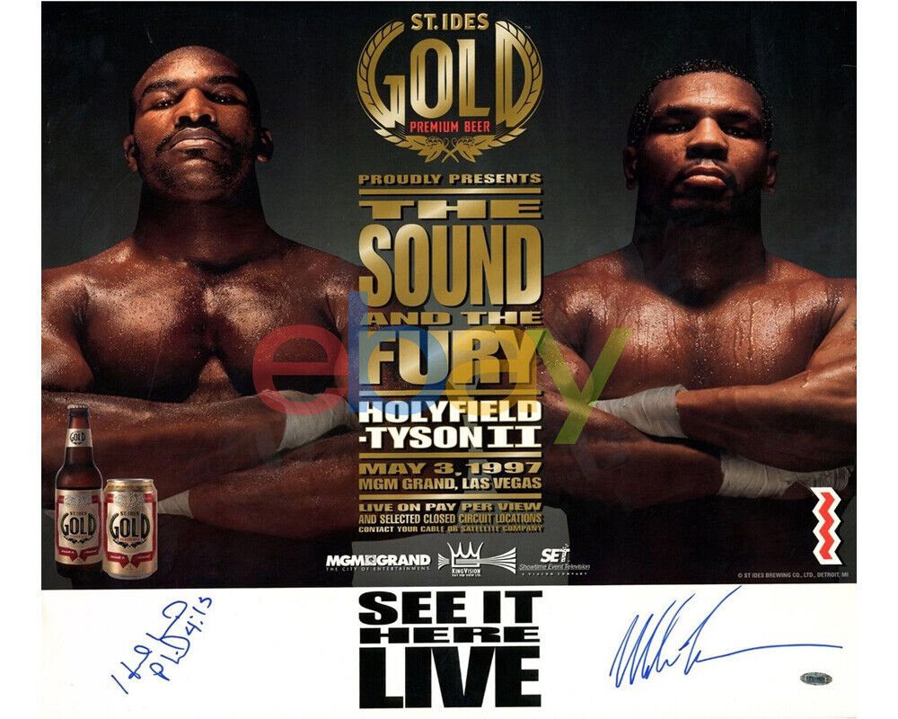 Evander Holyfield & Mike Tyson Signed 8x10 Photo Poster painting reprint