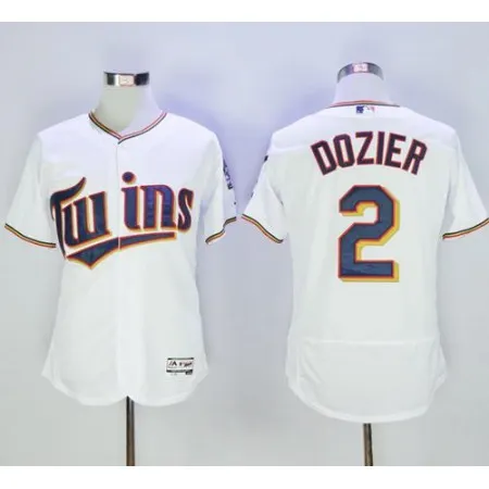 Twins #2 Brian Dozier White Flexbase Authentic Collection Stitched MLB Jersey
