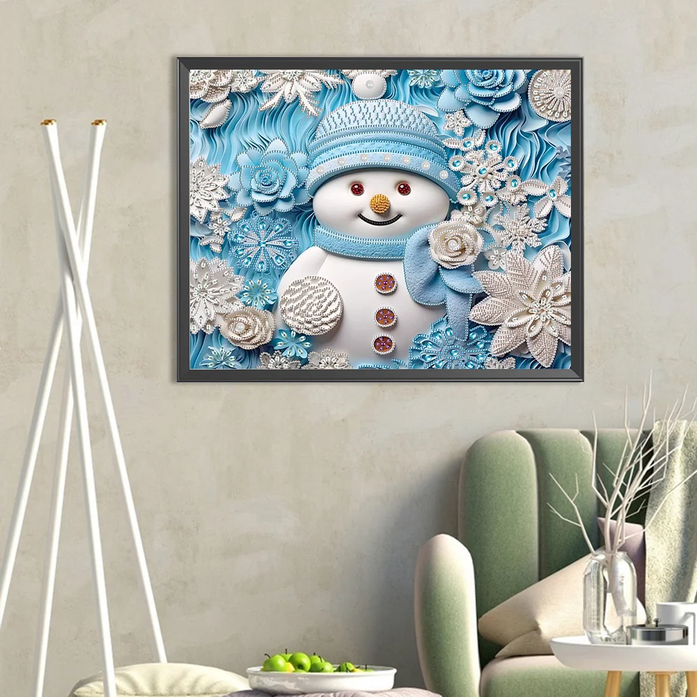 Diamond Painting - Partial Special Shaped Drill - Snowman(Canvas|50*40cm)