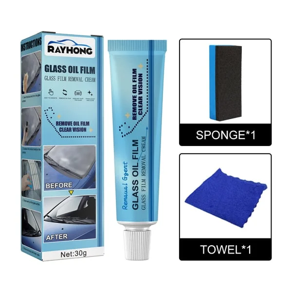 🔥 Car Glass Oil Film Cleaner 💥 Safety and Long-term Protection 💥