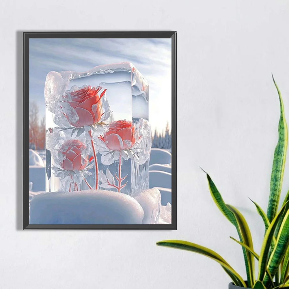 Diamond Painting - Full Round Drill - Ice Cube Rose(Canvas|30*40cm)