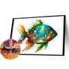 5D DIY Full Round Drill Partial AB Diamond Painting Seafloor Green Fish 45x65cm