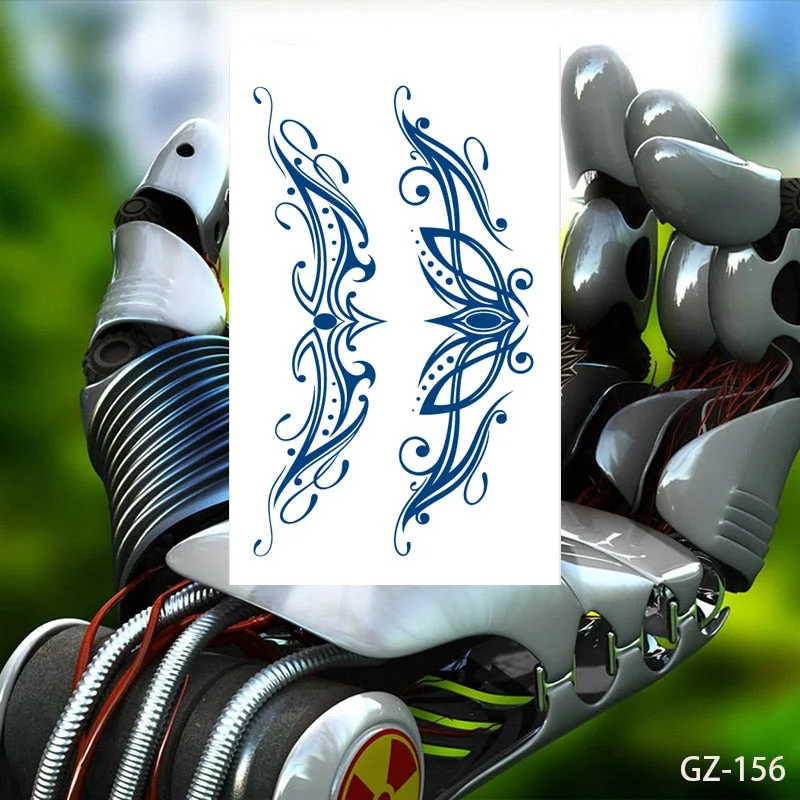 Temporary Tattoos Stickers Geometry Flower Snake Scorpion Juice Ink Lasting Waterproof Arm Chest Waist Hip Realistic Fake Tatoo