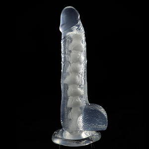 8.46 Inches Transparent Dildo With Flexible Bone