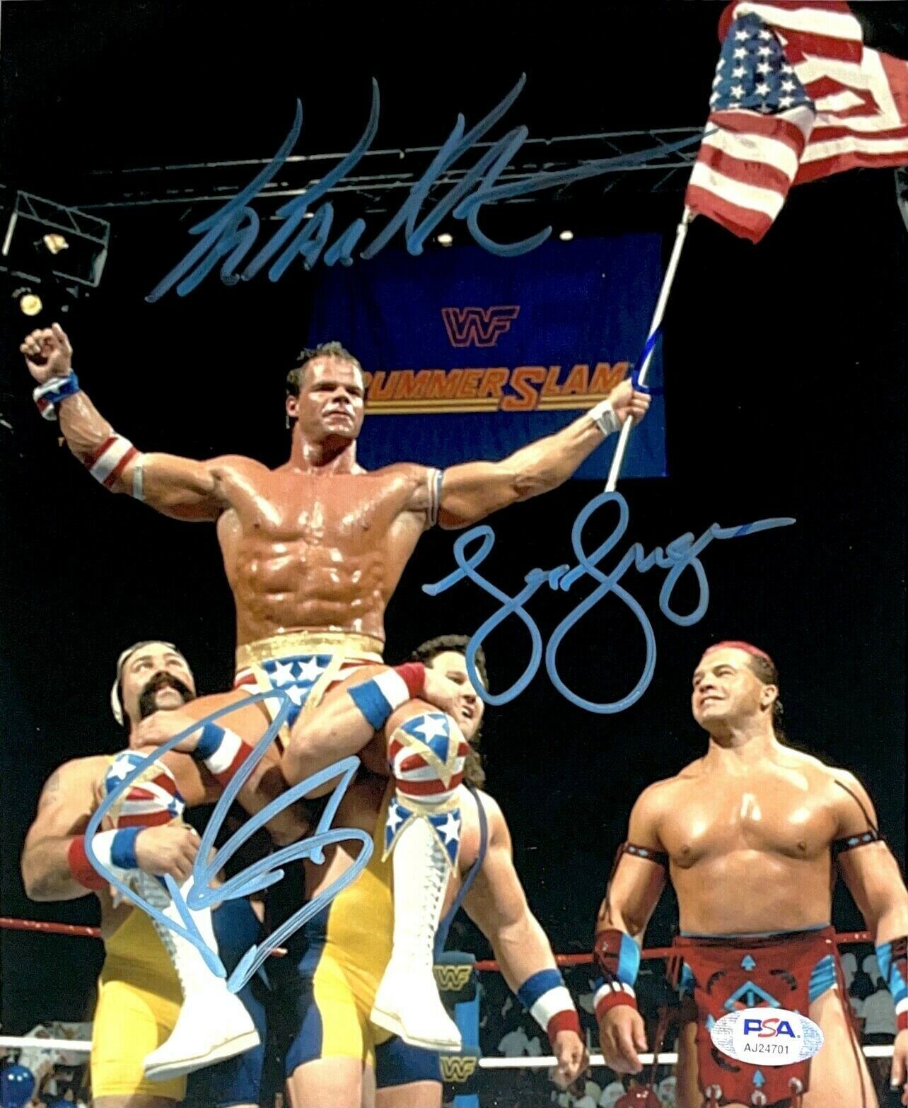 WWE LUGER STEINERS TATANKA HAND SIGNED AUTOGRAPHED 8X10 Photo Poster painting WITH PSA DNA COA