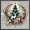 (US Only)Xmas Tree Printed Cross Stitch Kit 45x45cm DIY 11CT Embroidery Craft Set Decor