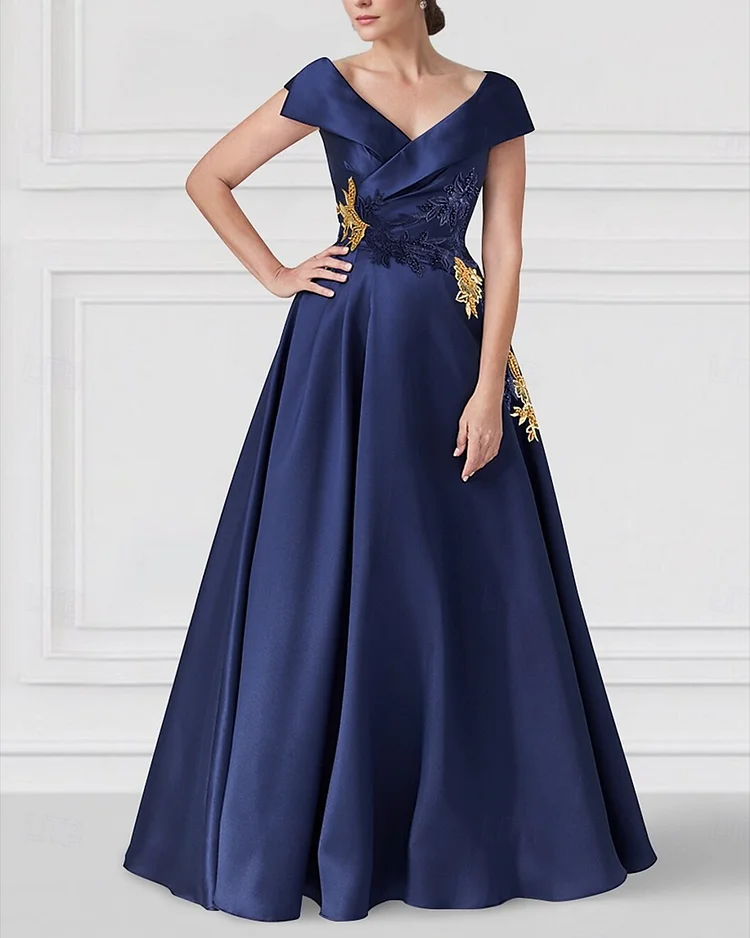 Women's V-neck sleeveless embroidered Dress