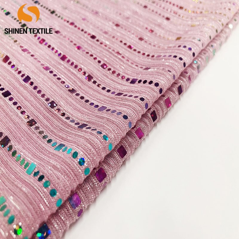 Glitter Spangle Hollow Gold Edge Fabric,100%polyester 93G