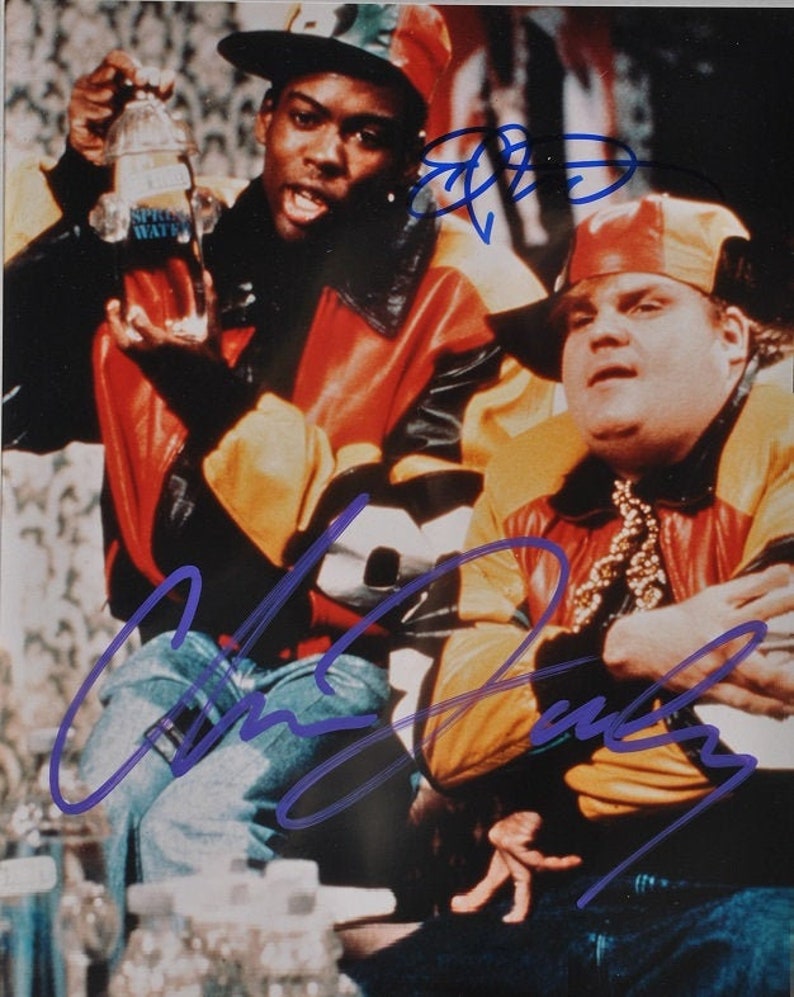 CHRIS FARLEY & CHRIS Rock Cast Signed Photo Poster painting X2 Saturday Night Live S N L wcoa