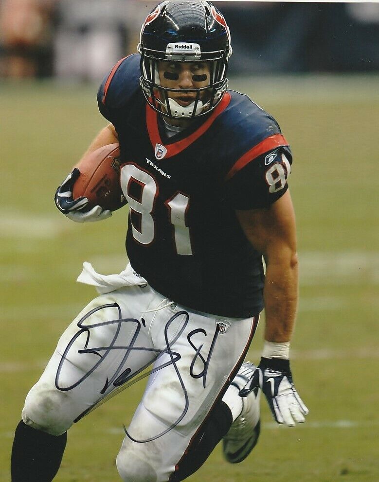 OWEN DANIELS SIGNED HOUSTON TEXANS FOOTBALL 8x10 Photo Poster painting #2 NFL EXACT PROOF!