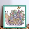 >SALE<Embroidery Eco-cotton Thread 14CT Printed Snail Home Cross Stitch Kit 30x31cm