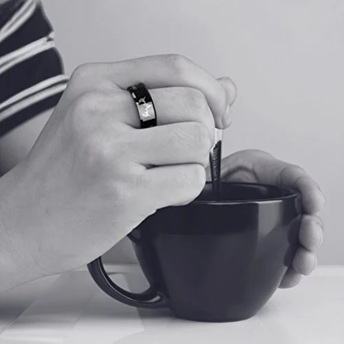 6MM 8MM Men's Or Women Hunting Deer Crossing Wedding Black Tungsten Carbide Bands with Deer Antler and Hooves Laser Design