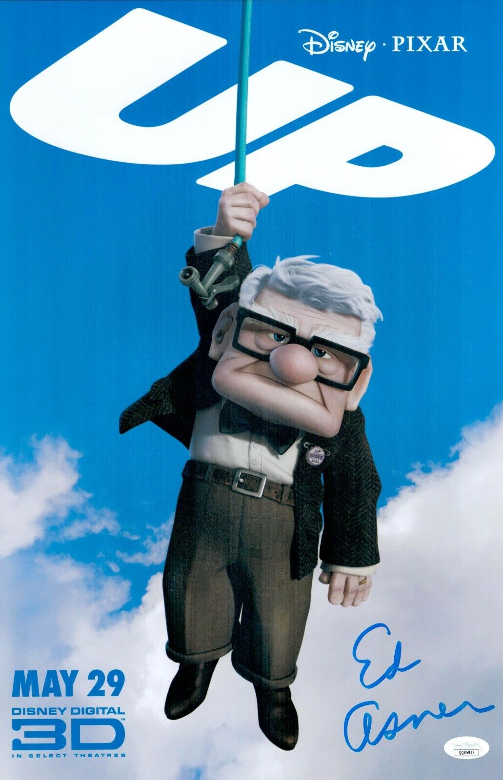 Ed Asner Hand Signed 11x17 Up Carl Fredricksen