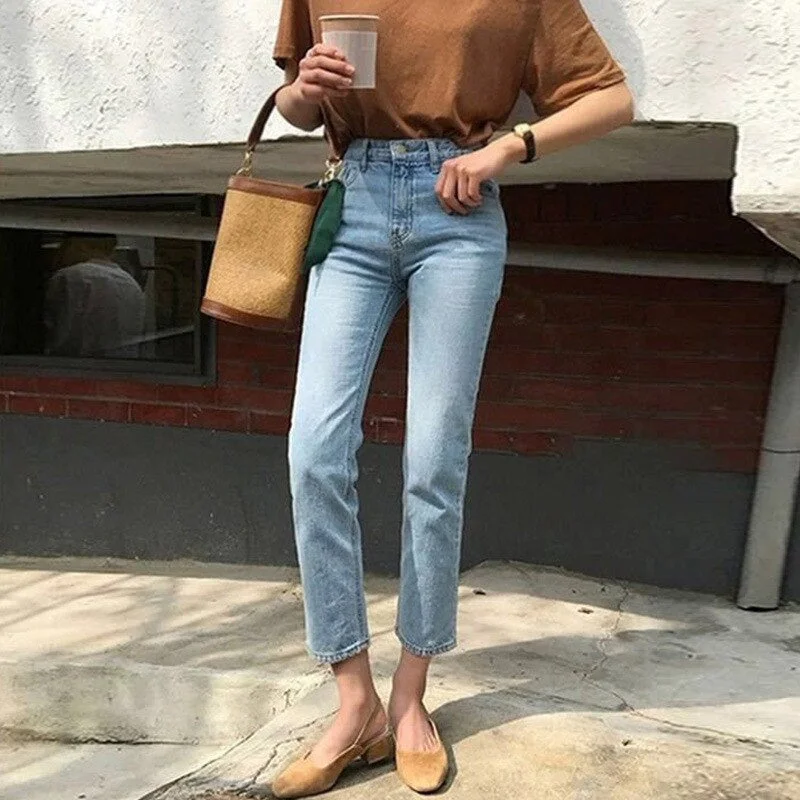 High Waist Straight Leg Good Stretch Women Fit Casual Pants