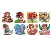 (US Only)8Pcs 5D Diamond Painting Sticker Kit Diamond Art Stickers for Adults (Girl)