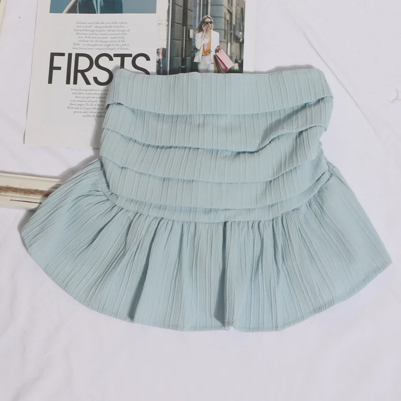 Uveng Sweet And Spicy Wind Wearing A Breast Vest Female Pressure Folded Word To Receive Waist Skirt Short Wrapped Chest-Clothed Backwear 8965