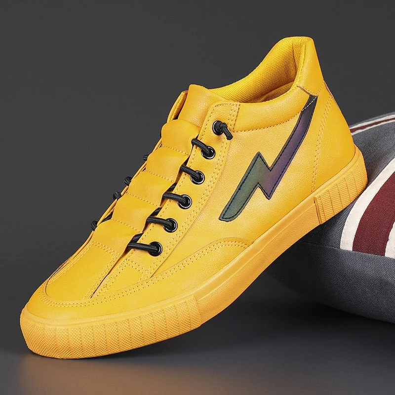 2020 Spring New High Top Men's Vulcanize Shoes Slip On Male Flat Shoes British Fashion Sneakers Men Loafers Leisure Shoes