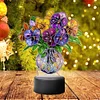 Acrylic Double Sided Butterfly Vase Diamond Painting LED Night Light Kit