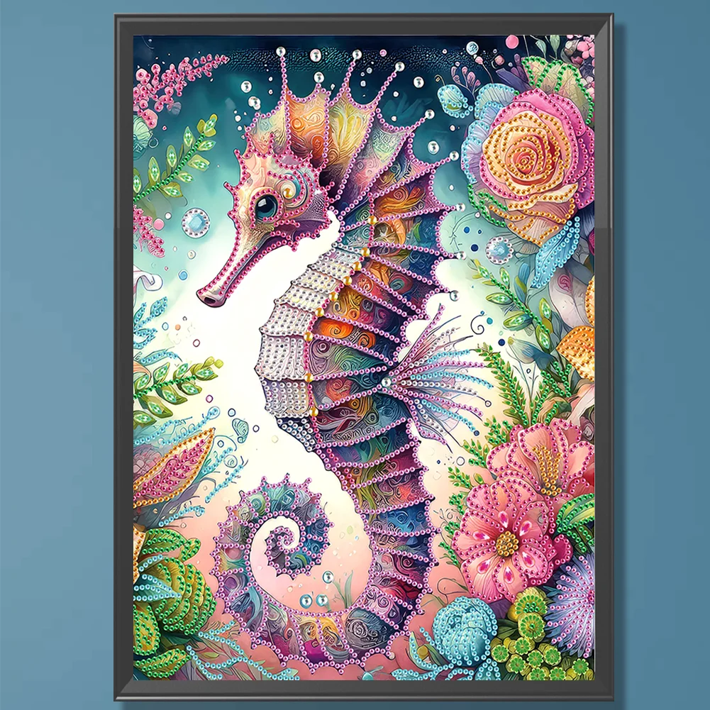 Diamond Painting - Partial Special Shaped Drill - Seahorse(Canvas|30*40cm)
